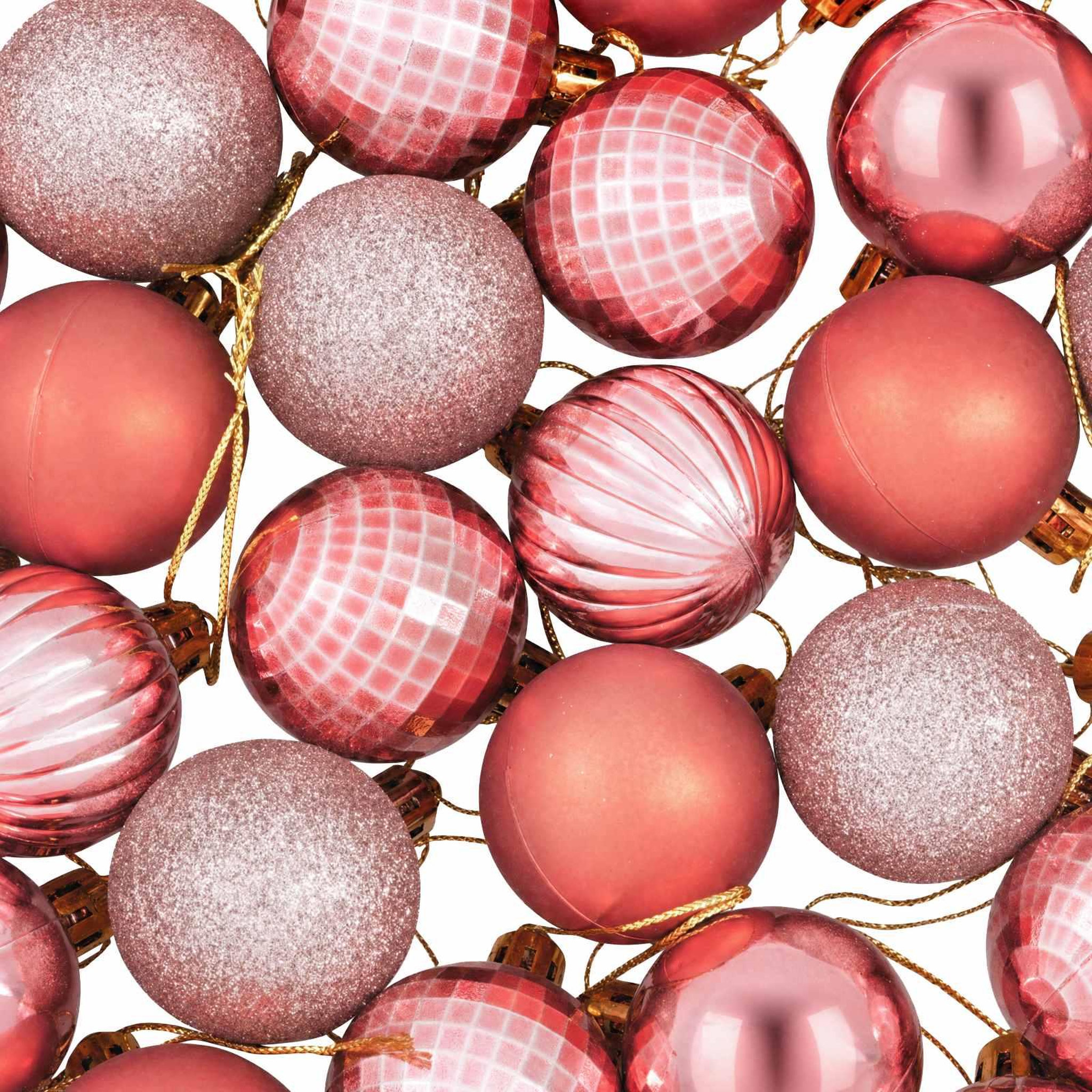 Voir la diapositive 6 : VIDAXL Ensemble de boules de Noël 100 pc Rose et vieux rose 4 cm