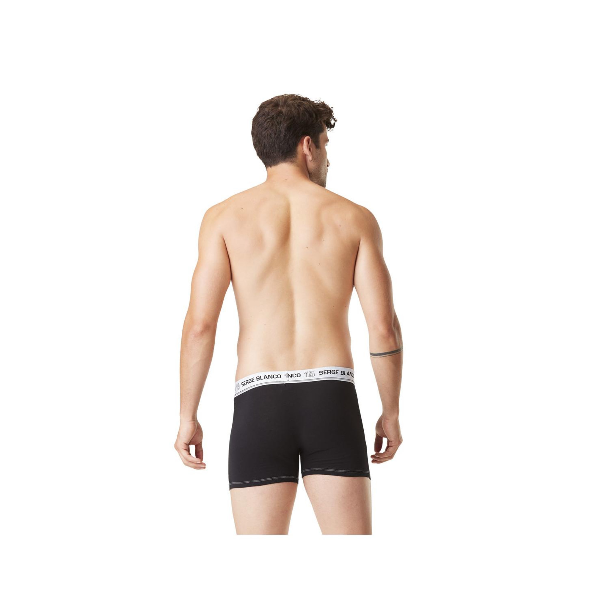 Voir la diapositive 6 : SERGE BLANCO Lot de 2 Boxers homme avec surpiqûres Class