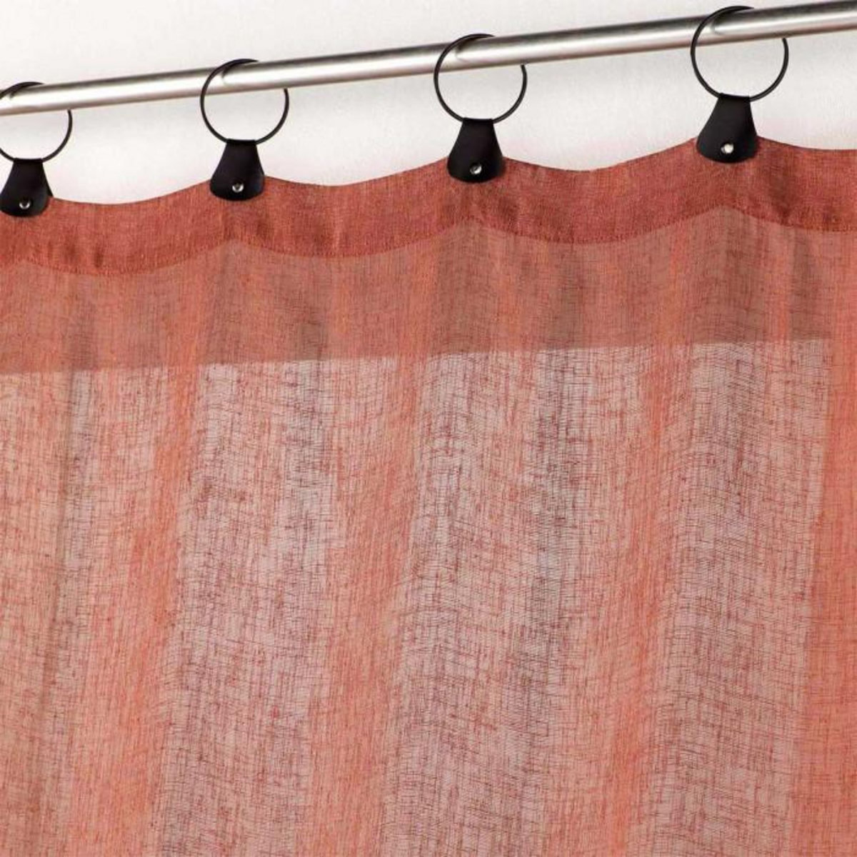 Paris Prix Rideau Voilage à Anneaux  Linka  140x240cm Terracotta