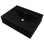 Voir la diapositive 2 : VIDAXL Vasque a poser en ceramique noir perçage pour la robinetterie 60x46cm