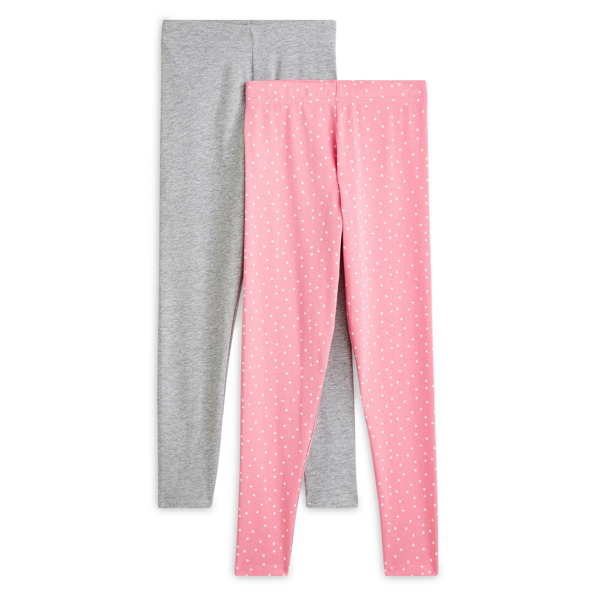 INEXTENSO Lot de 2 leggings à pois fille
