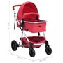 Voir la diapositive 6 : VIDAXL Poussette pour bebe 3-en-1 Rouge Aluminium