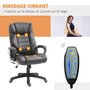Voir la diapositive 6 : VINSETTO Fauteuil de bureau direction massant grand confort hauteur réglable fonction dossier à bascule revêtement synthétique chocolat