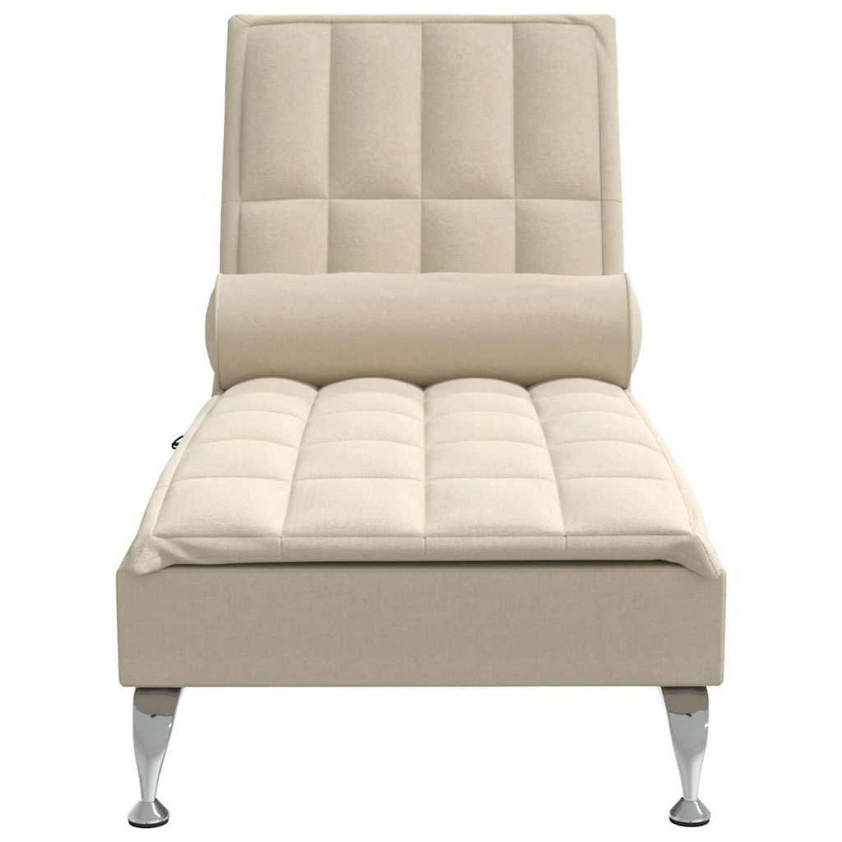 VIDAXL Chaise longue de massage avec traversin creme tissu
