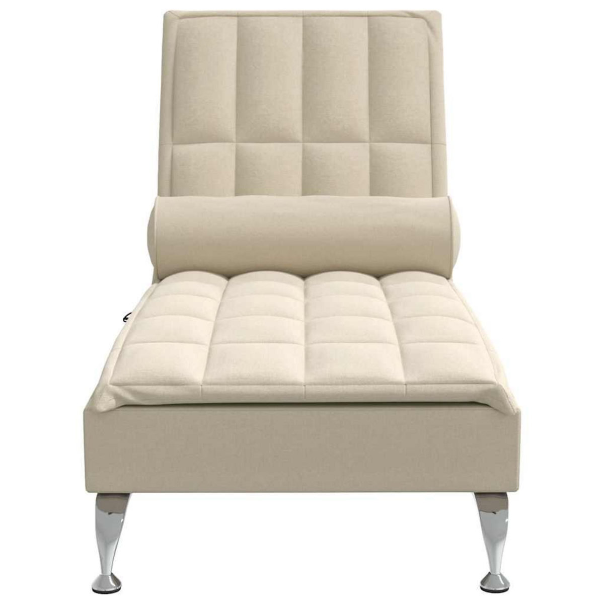 VIDAXL Chaise longue de massage avec traversin creme tissu