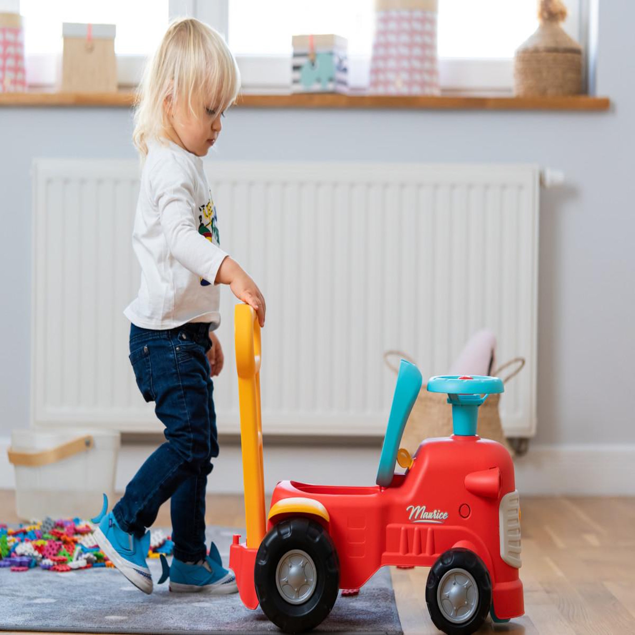 Voir la diapositive 6 : FALK Porteur tracteur maurice rouge 1 à 3 ans - falk