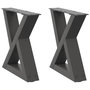Voir la diapositive 2 : VIDAXL Pieds de table basse 2 pcs anthracite 40x(30-31,3) cm acier