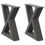 Voir la diapositive 2 : VIDAXL Pieds de table basse 2 pcs anthracite 40x(30-31,3) cm acier