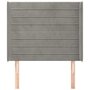 Voir la diapositive 3 : VIDAXL Tete de lit avec oreilles Gris clair 93x16x118/128 cm Velours
