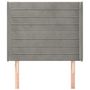 Voir la diapositive 3 : VIDAXL Tete de lit avec oreilles Gris clair 93x16x118/128 cm Velours