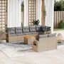 Voir la diapositive 1 : VIDAXL Salon de jardin avec coussins 9 pcs beige resine tressee
