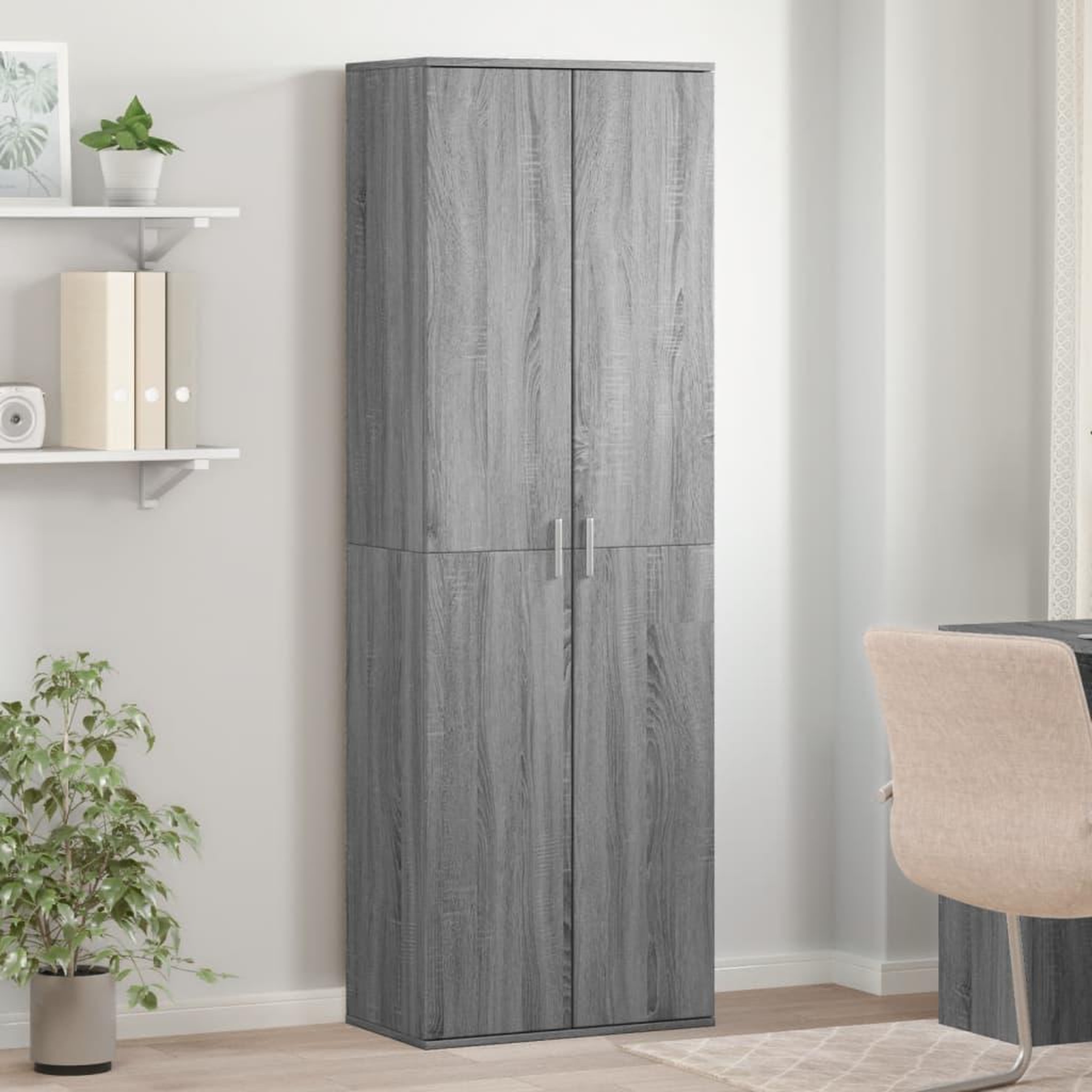 VIDAXL Buffet haut sonoma gris 60x35x180 cm bois d'ingenierie