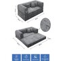 Voir la diapositive 4 : Habitat et Jardin Canapé droit convertible en tissu texturé  Elior  - 3 places - Gris foncé