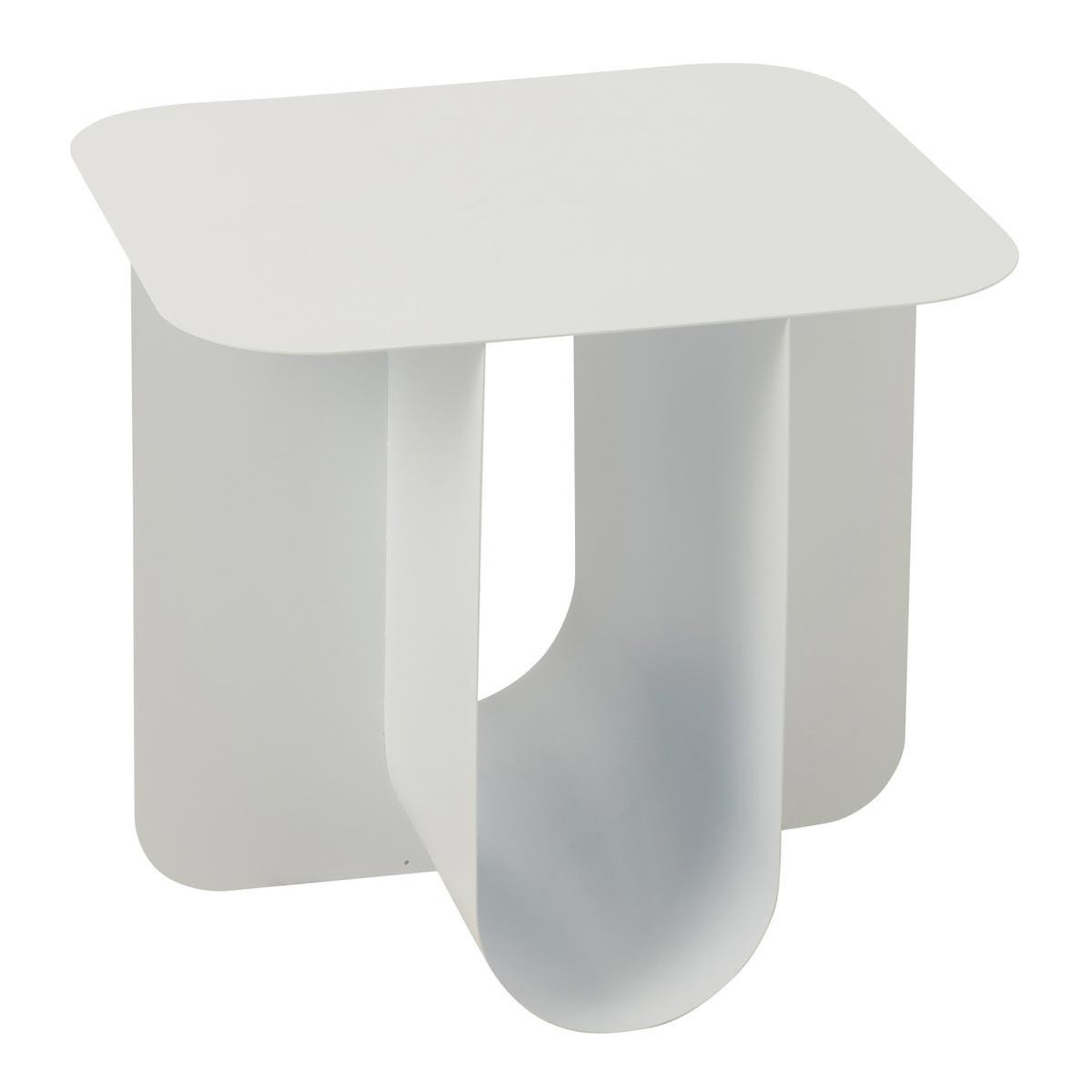J-LINE Table d'Appoint Carrée en Métal  Reva  39cm Blanc