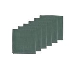 BJORN Serviette de table - 6 pièces - Lin et coton vert sapin