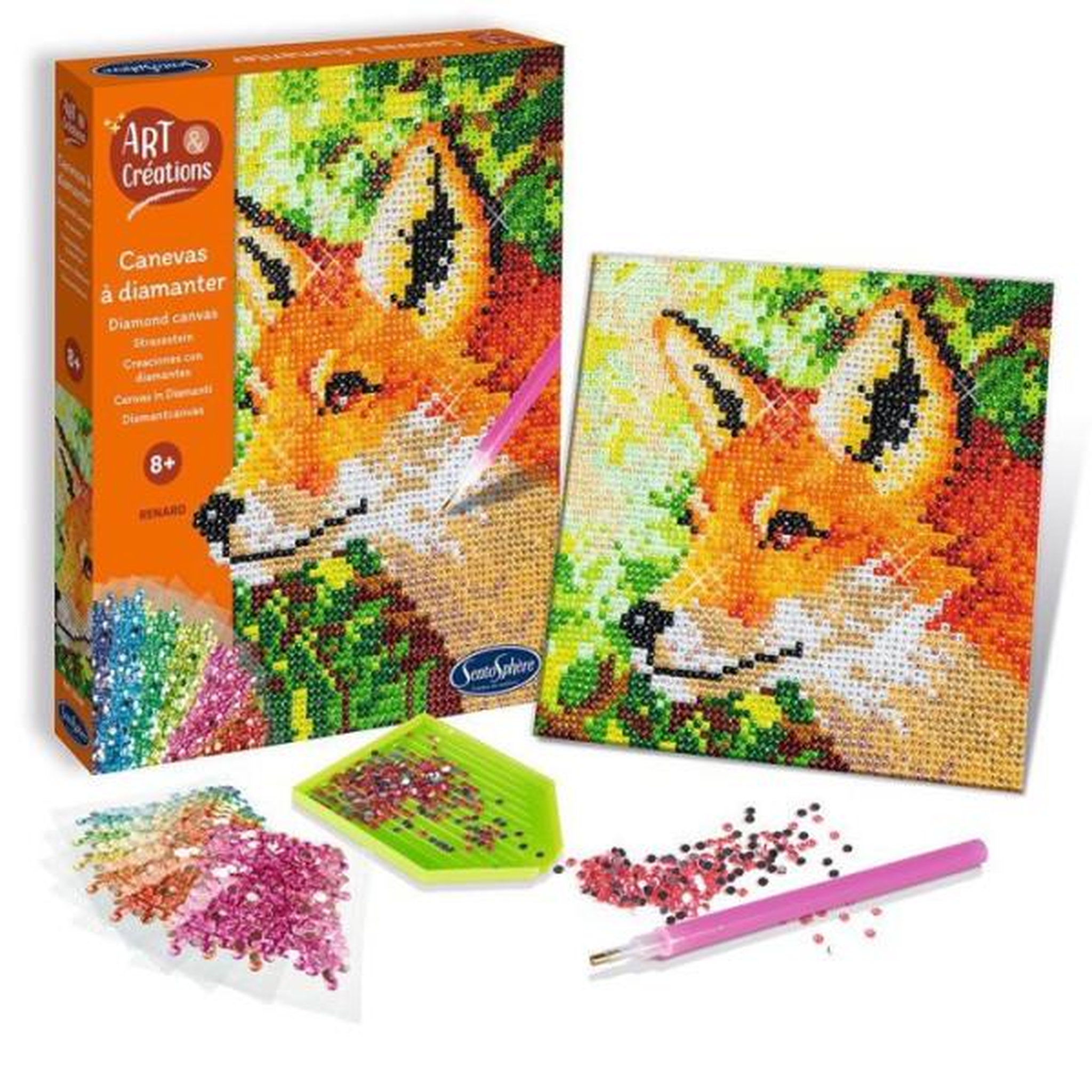 Voir la diapositive 3 : Sentosphere Canevas a diamanter - Renard - Art et creations
