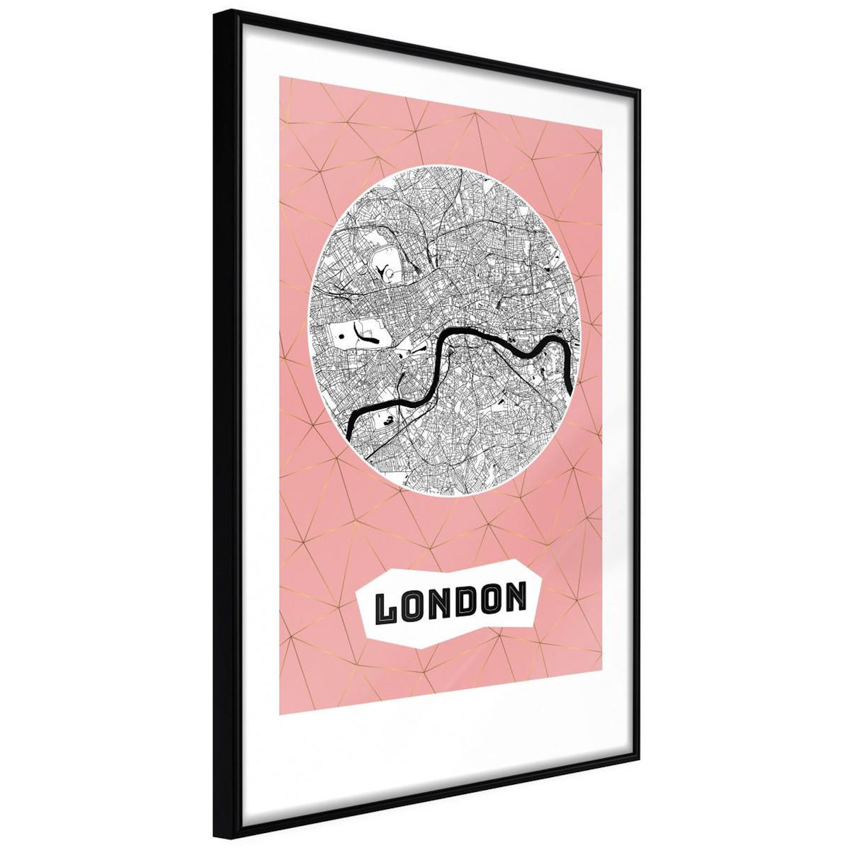 Paris Prix Affiche Murale Encadrée  City map London Pink