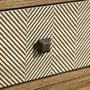HOMCOM Buffet style industriel motif graphique - porte, étagère, 4 tiroirs - piètement épingle métal noir aspect bois