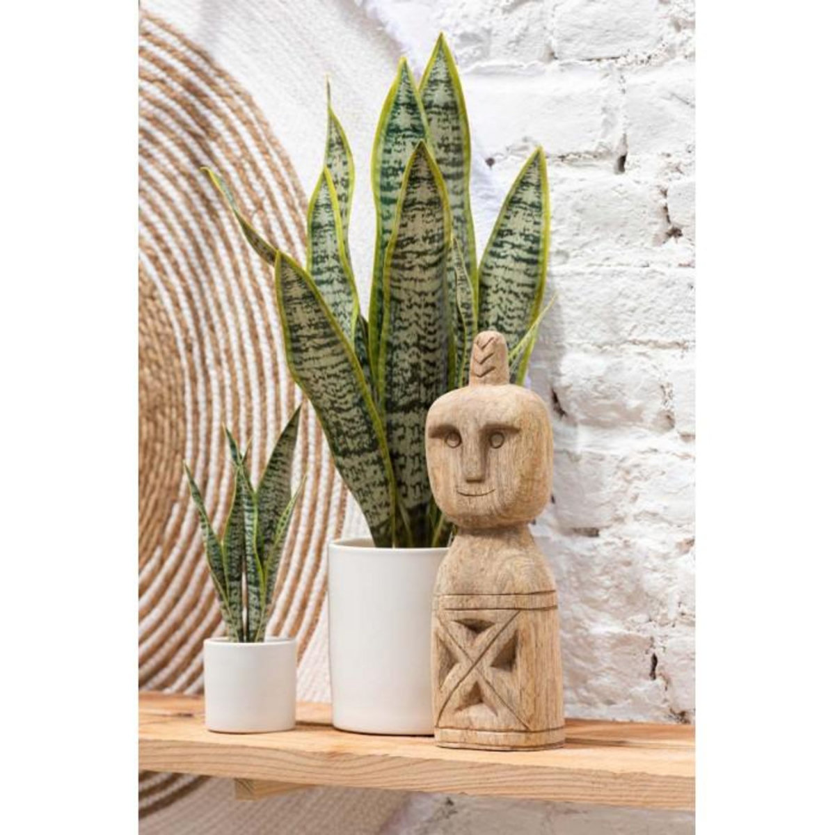 Paris Prix Plante Artificielle en Pot  Sansevieria  60cm Vert