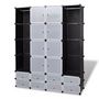 Voir la diapositive 2 : VIDAXL Armoire modulaire 18 compartiments Noir et blanc 37x146x180,5cm