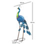 Voir la diapositive 3 : OUTSUNNY Statue de jardin paon H. 83 cm - décoration de jardin - métal bleu