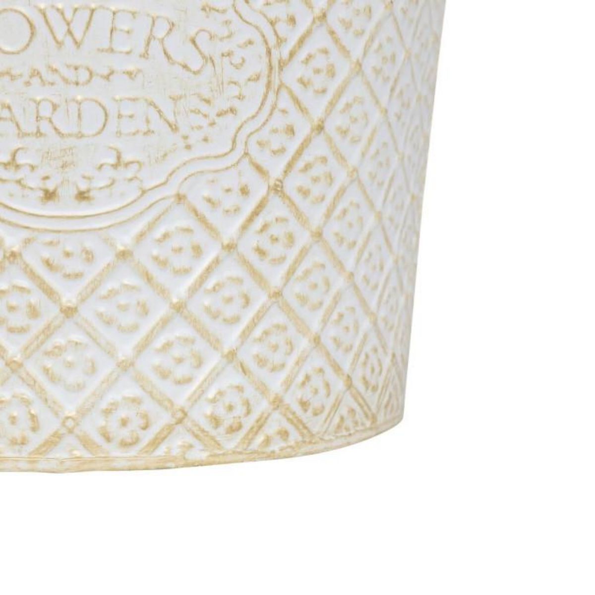 ATMOSPHERA Lot de 2 Cache-Pots en Métal  Tino  22cm Blanc