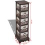 Voir la diapositive 6 : VIDAXL Etagere de rangement en bois 5 paniers en tissage Marron