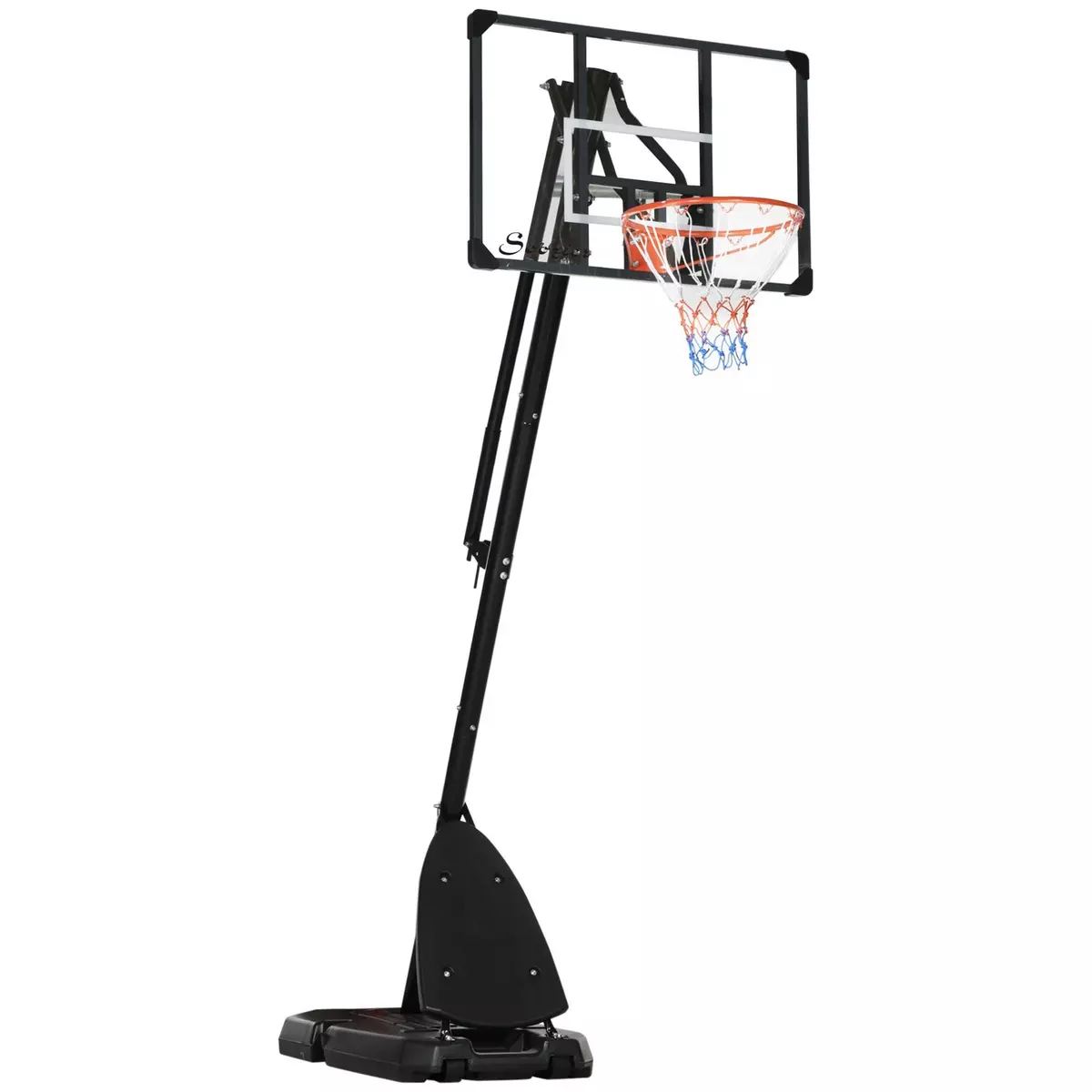 HOMCOM Panier de basket-ball sur pied avec base de lestage sur roulettes hauteur réglable 2,93-3,5 m acier PC noir