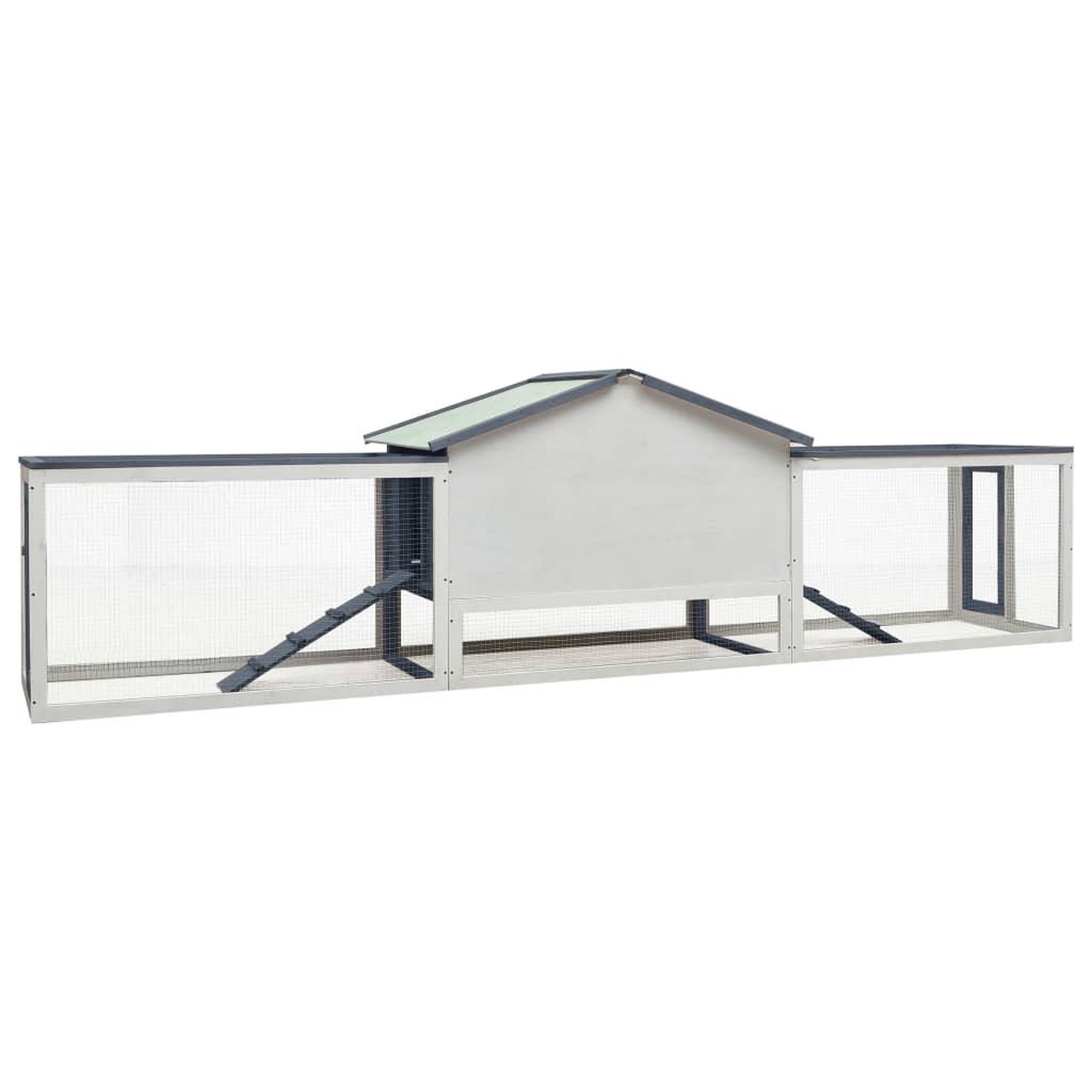 Voir la diapositive 4 : VIDAXL Clapier Gris 310x70x87 cm Pin massif et sapin