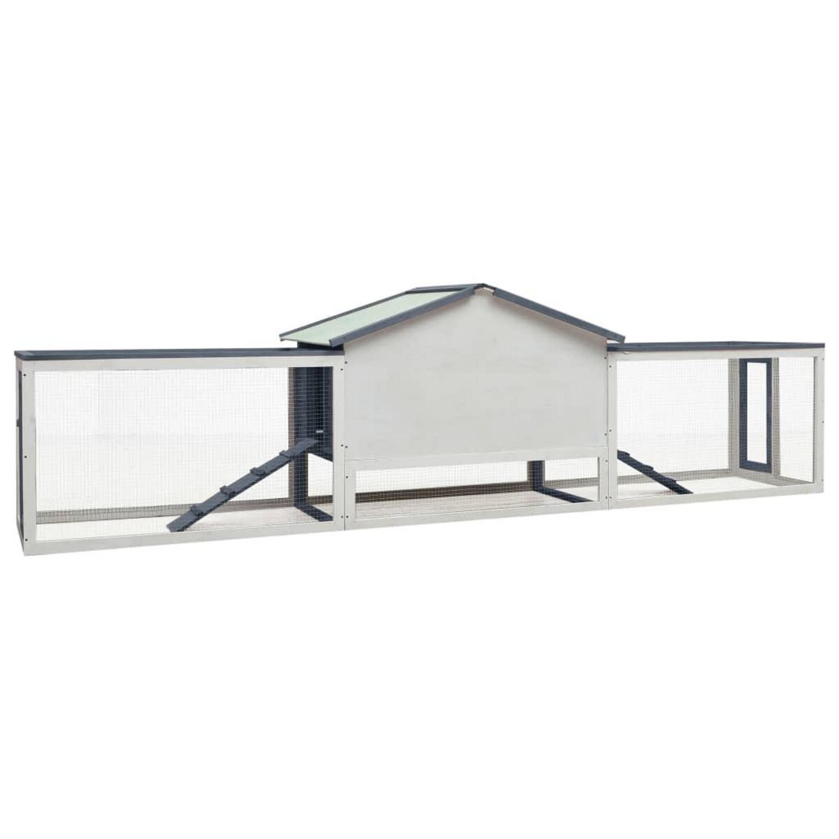 VIDAXL Clapier Gris 310x70x87 cm Pin massif et sapin