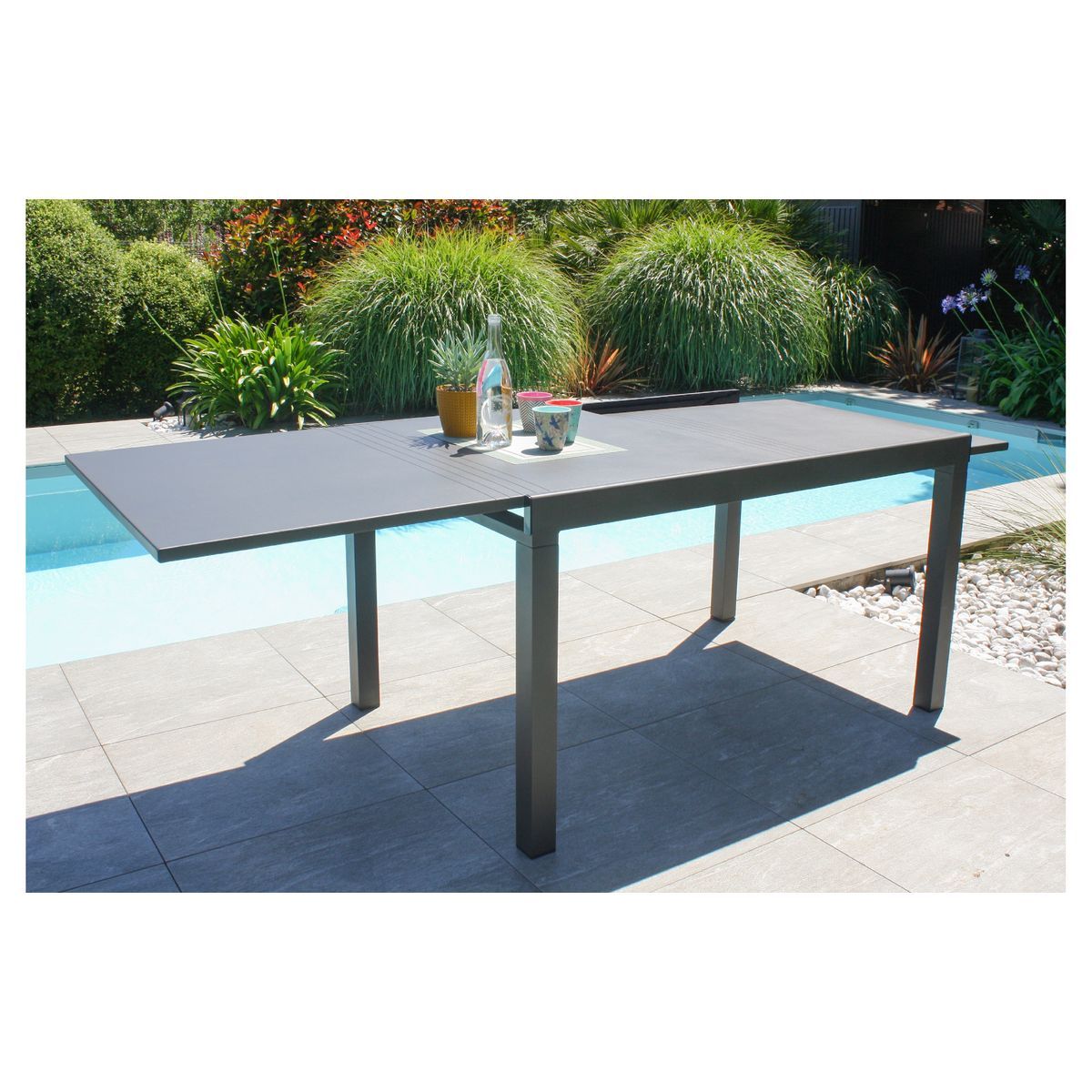 City Garden Table de jardin extensible - Aluminium - Anthracite - GASTON