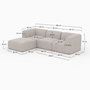 Voir la diapositive 4 : MAISON PAVANE Canapé modulable en tissu beige 3 places avec pouf-Hestia
