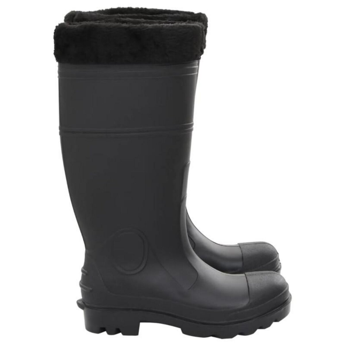 VIDAXL Bottes de pluie avec chaussettes amovibles noir taille 38 PVC
