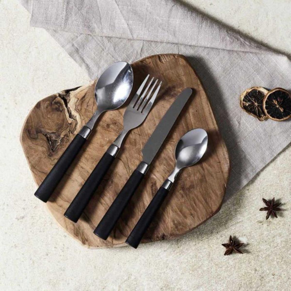 Paris Prix Ménagère 16 Pièces & Range-Couverts  Campus  32cm Noir