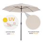 Voir la diapositive 4 : OUTSUNNY Parasol inclinable aluminium fibre de verre polyester diamètre 2,65 m coloris crème