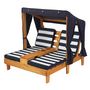 Voir la diapositive 5 : Kidkraft Double chaise longue avec porte-gobelets - Miel et bleu marine