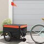 Voir la diapositive 1 : VIDAXL Remorque de vélo noir et orange 45 kg fer
