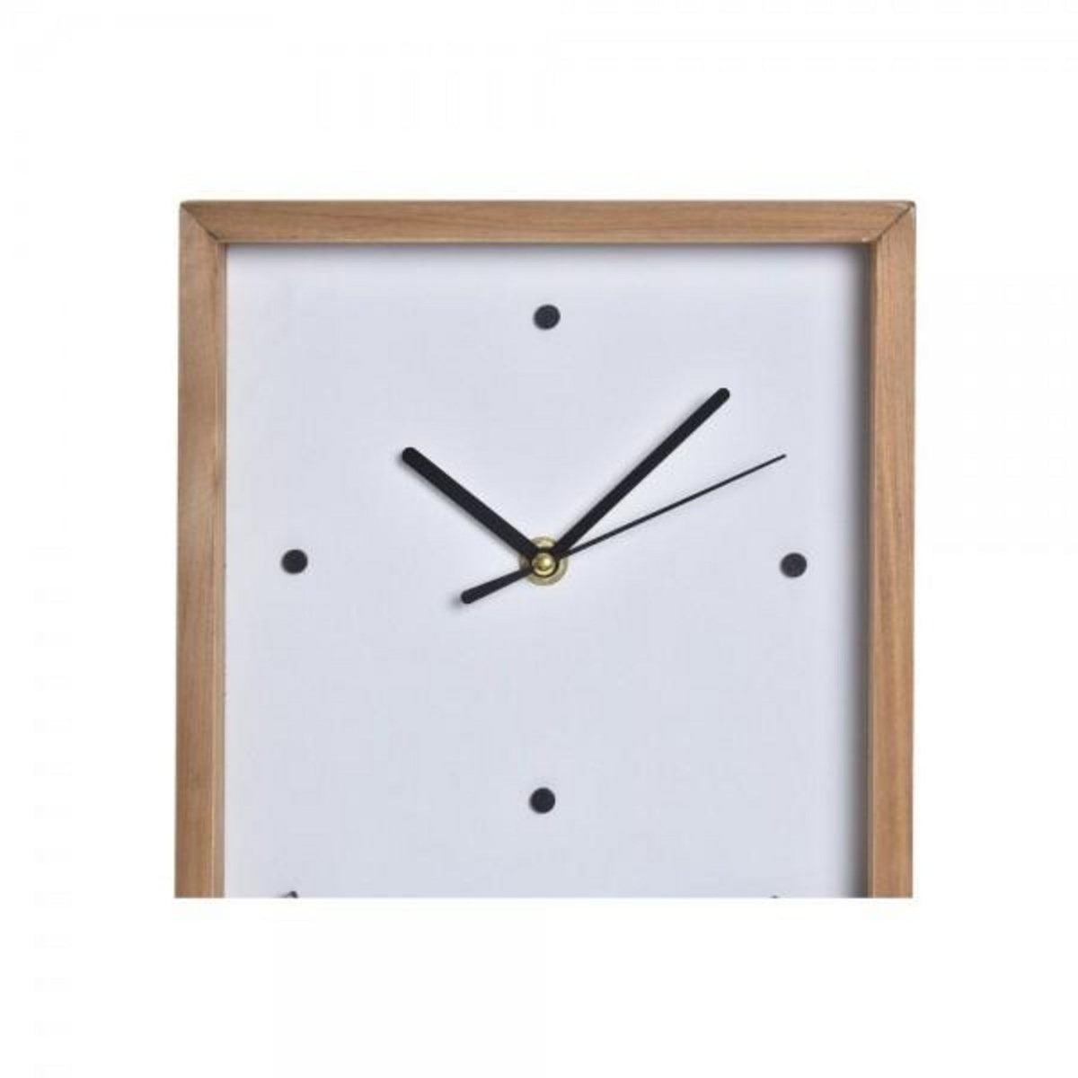 AAAAA Horloge Murale DKD Home Decor Blanc Marron Bois Aluminium Maisons Urbaine 20 x 4 x 30 cm