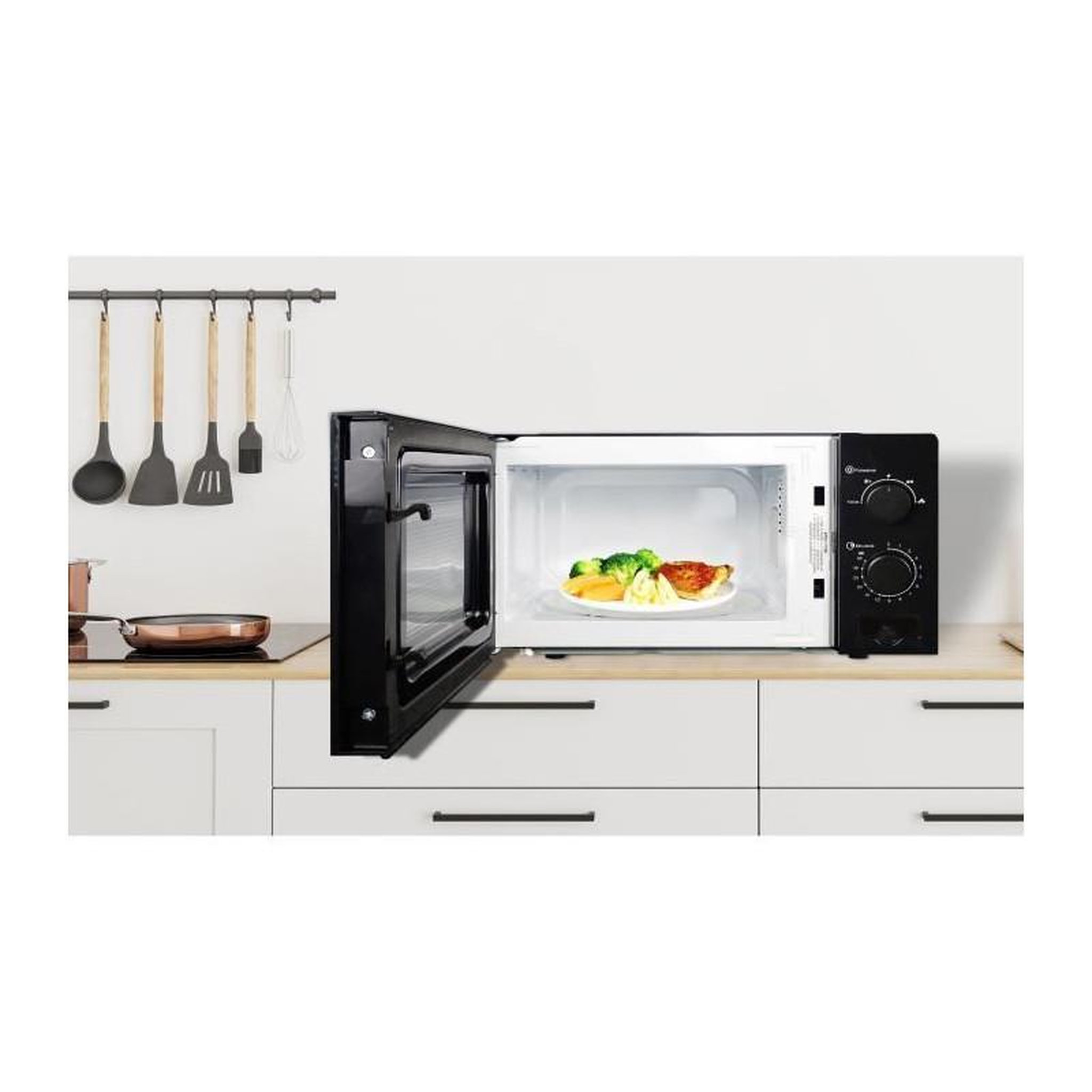 Voir la diapositive 6 : OCEANIC Micro-ondes OCEANIC MO20B11 Noir l 45,4 x H26,1 x P32,6 cm - 20L