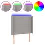 Voir la diapositive 2 : VIDAXL Tete de lit a LED Gris clair 103x16x118/128 cm Tissu