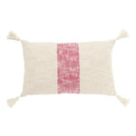 Paris Prix Coussin Déco Ligne  Polly  30x50cm Blanc & Rose