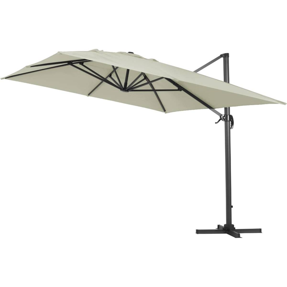 Habitat et Jardin Parasol jardin déporté Alu  Sun 4  - Rectangle - 3 x 4 m + Housse de protection - Ecru