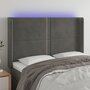 Voir la diapositive 1 : VIDAXL Tete de lit a LED Gris fonce 147x16x118/128 cm Velours