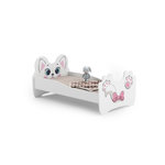 KOBI Lit simple enfant  PINK CAT 160 avec matelas