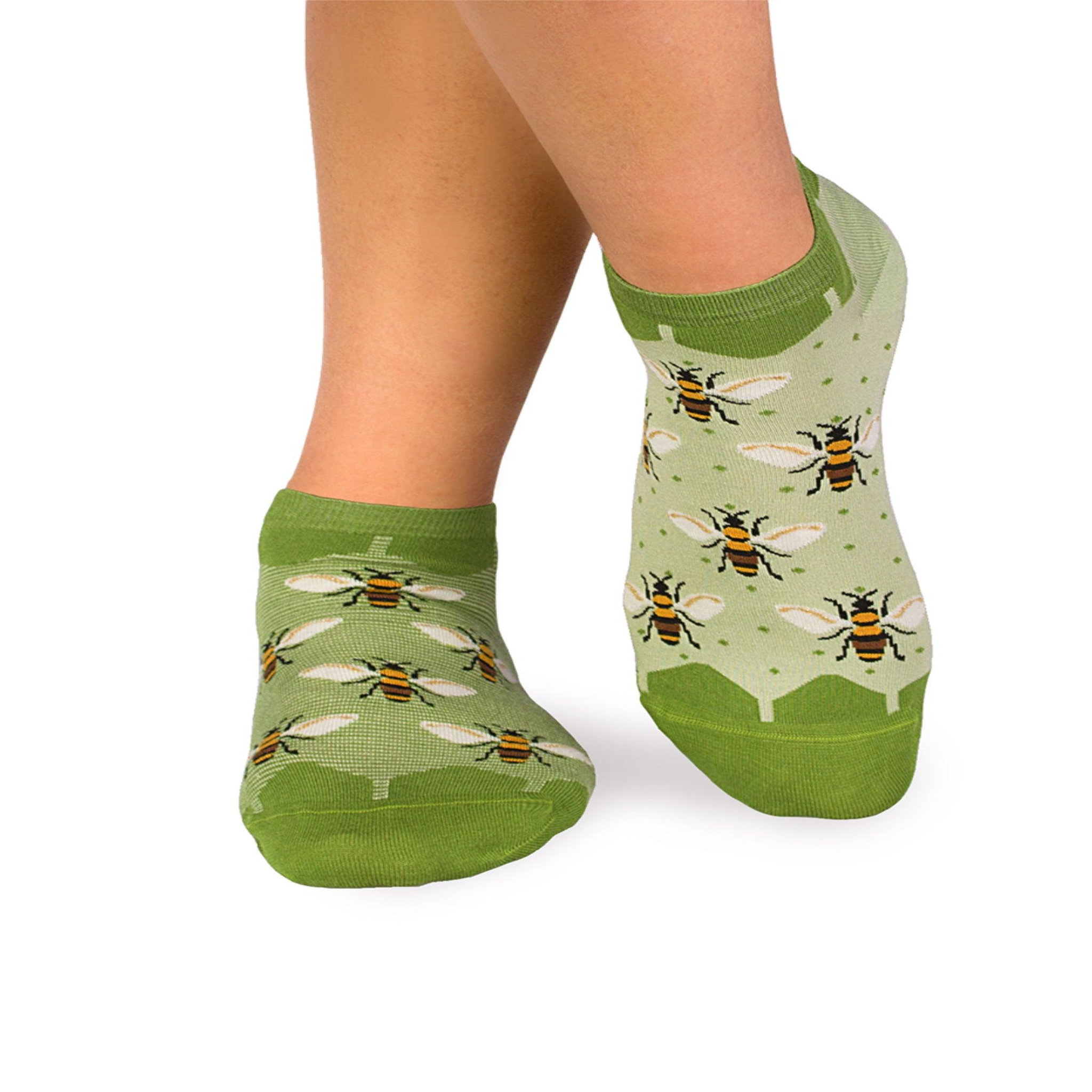 PIRIN HILL Socquettes en bambou abeilles - vertes. Coloris disponibles : Vert