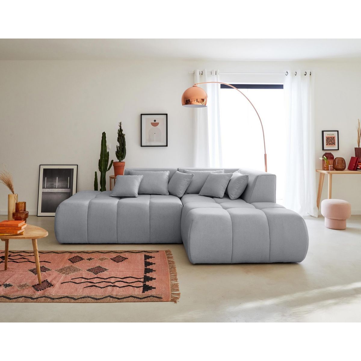 LISA DESIGN Caracas - canapé modulable d'angle droit - 4 places - en tissu