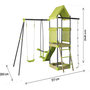 Voir la diapositive 3 : Habitat et Jardin Aire de jeu portique en métal avec toboggan et bac a sable  Sohane   - Vert