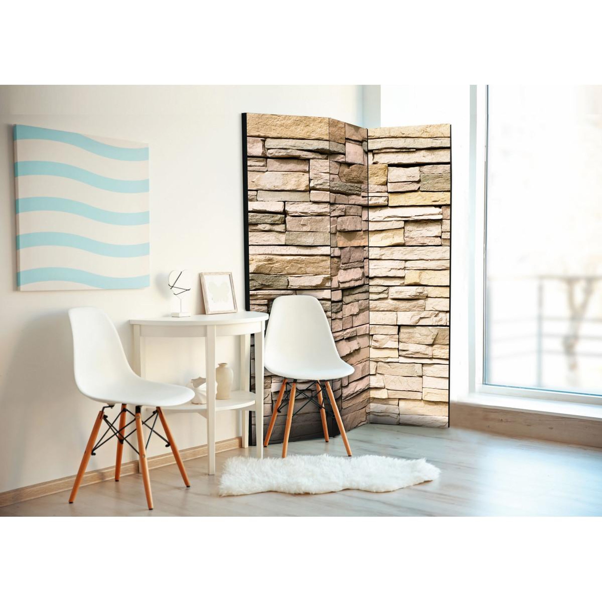 Voir la diapositive 2 : Paris Prix Paravent 3 volets  decorative stone  135x172cm