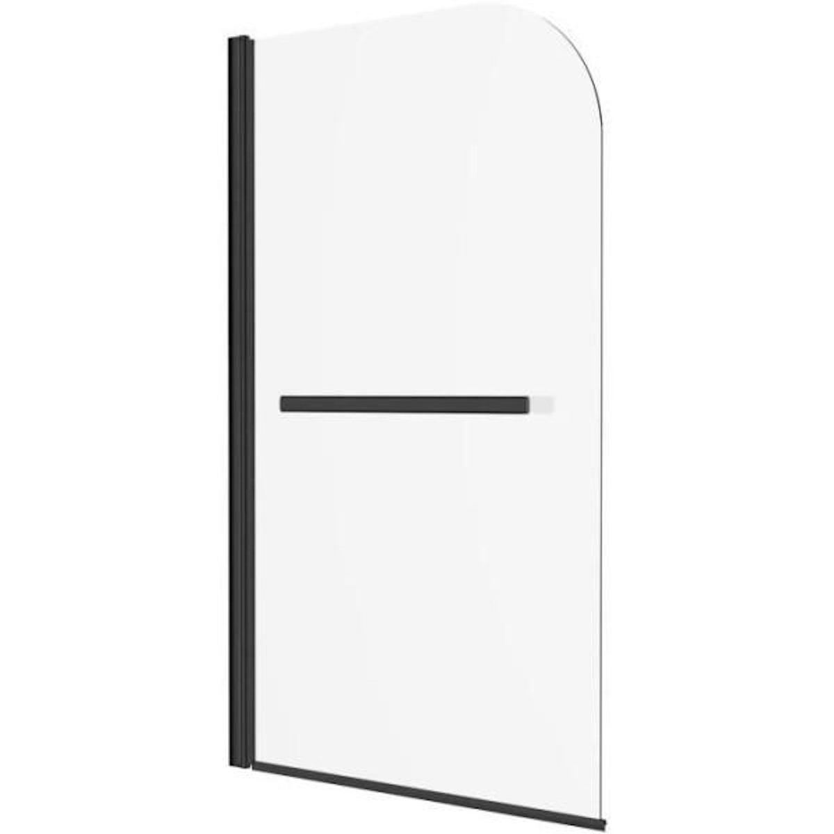 MARKET24 Pare baignoire 1 volet + porte serviettes - HOME GENERATION - Mila noir - 80 x 140 cm