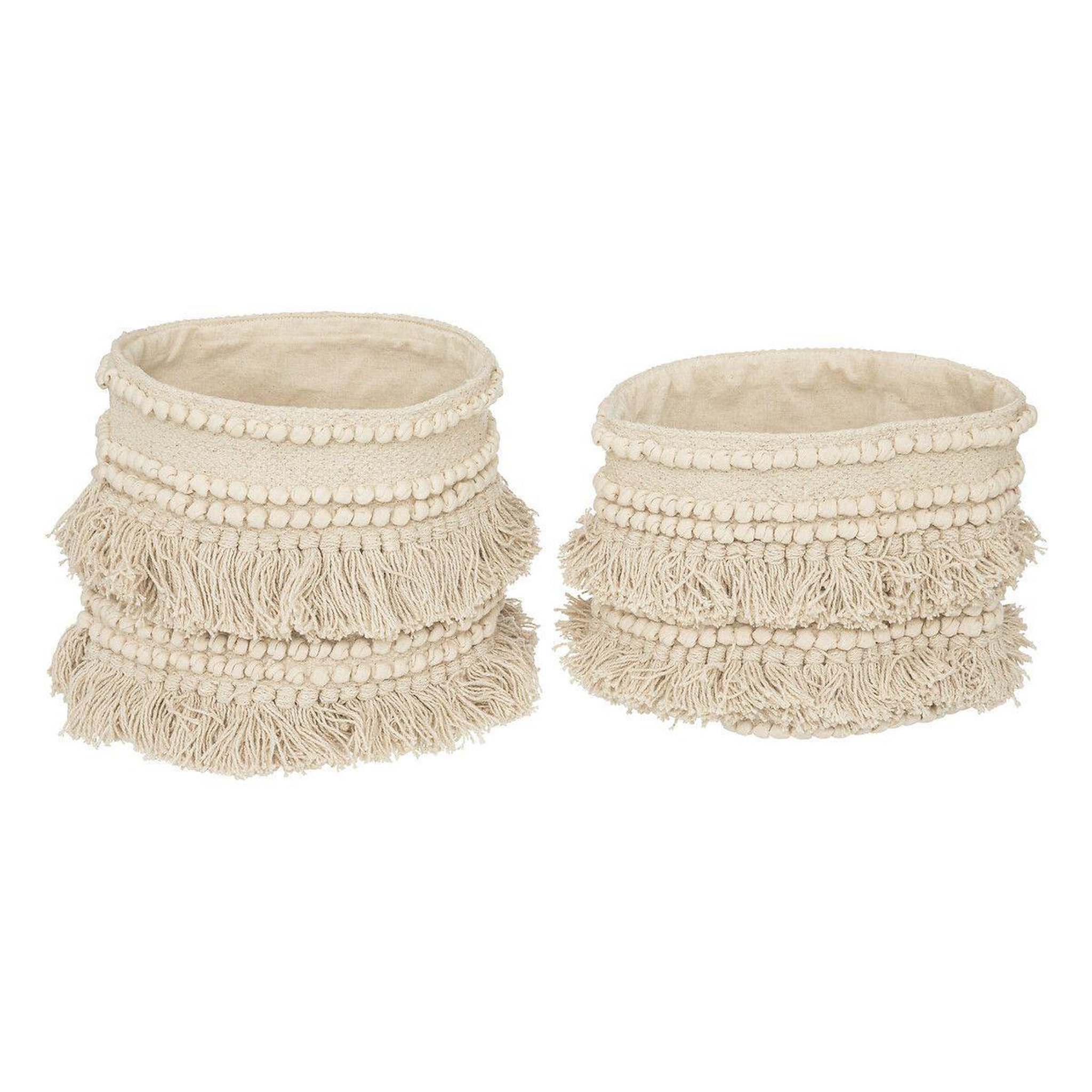 Voir la diapositive 1 : ATMOSPHERA Lot de 2 paniers déco  seav  25cm beige